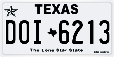 TX license plate DOI6213