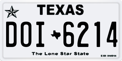 TX license plate DOI6214