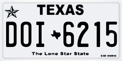 TX license plate DOI6215