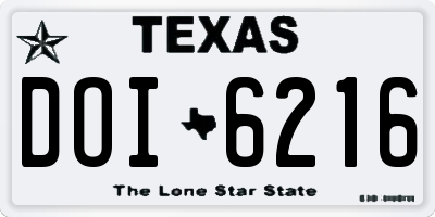 TX license plate DOI6216