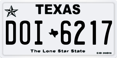TX license plate DOI6217