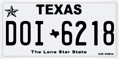 TX license plate DOI6218