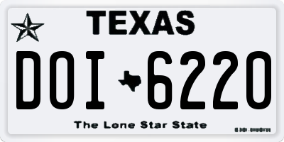 TX license plate DOI6220