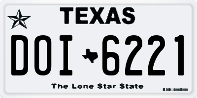 TX license plate DOI6221