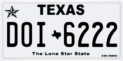 TX license plate DOI6222