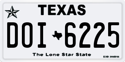 TX license plate DOI6225