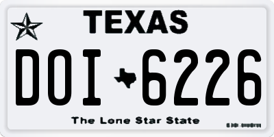 TX license plate DOI6226