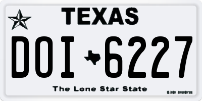 TX license plate DOI6227