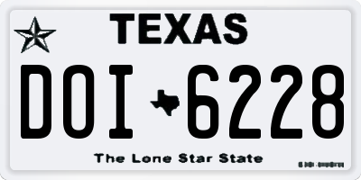 TX license plate DOI6228