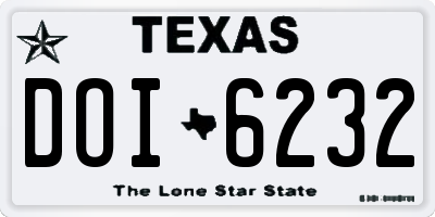 TX license plate DOI6232