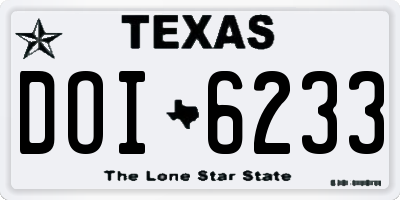 TX license plate DOI6233