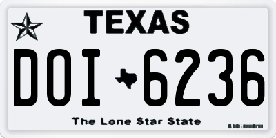 TX license plate DOI6236