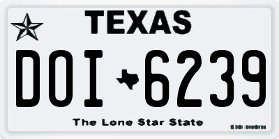 TX license plate DOI6239