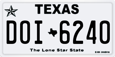 TX license plate DOI6240