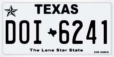 TX license plate DOI6241
