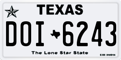 TX license plate DOI6243