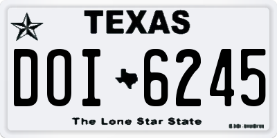 TX license plate DOI6245