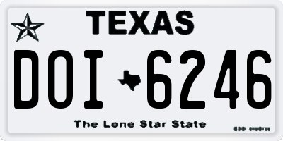 TX license plate DOI6246