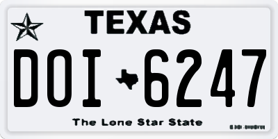 TX license plate DOI6247
