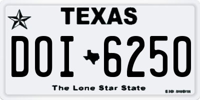 TX license plate DOI6250