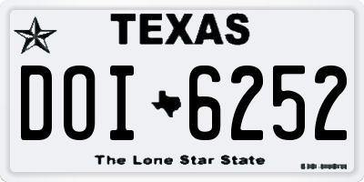 TX license plate DOI6252