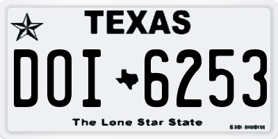 TX license plate DOI6253