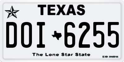 TX license plate DOI6255