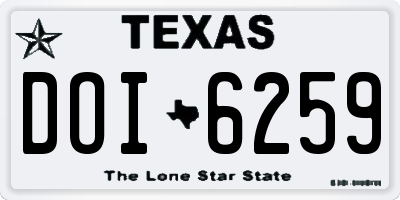 TX license plate DOI6259