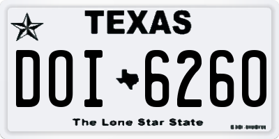 TX license plate DOI6260