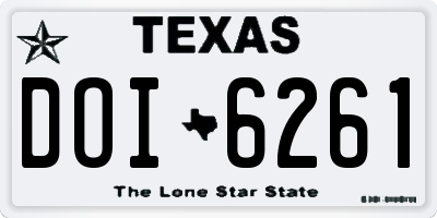 TX license plate DOI6261