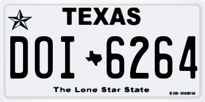 TX license plate DOI6264