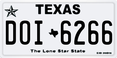 TX license plate DOI6266