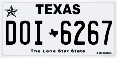 TX license plate DOI6267