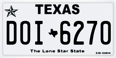 TX license plate DOI6270