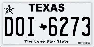 TX license plate DOI6273