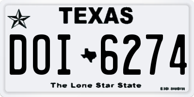 TX license plate DOI6274