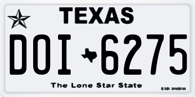 TX license plate DOI6275
