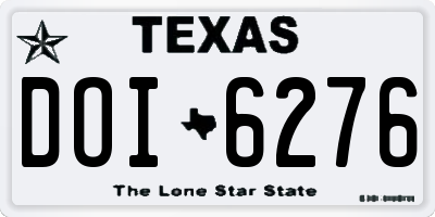 TX license plate DOI6276