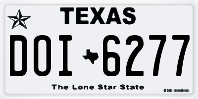 TX license plate DOI6277