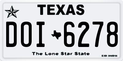 TX license plate DOI6278
