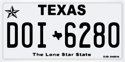 TX license plate DOI6280