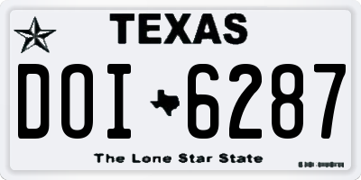 TX license plate DOI6287