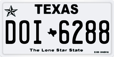 TX license plate DOI6288