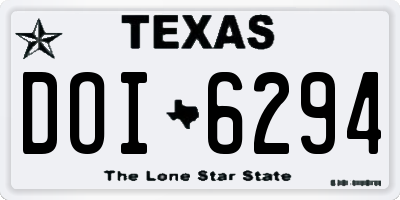 TX license plate DOI6294