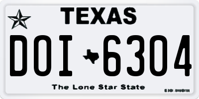 TX license plate DOI6304
