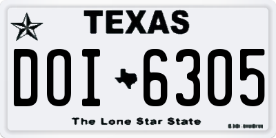 TX license plate DOI6305