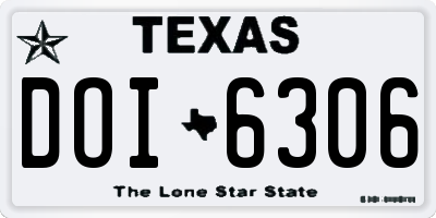 TX license plate DOI6306
