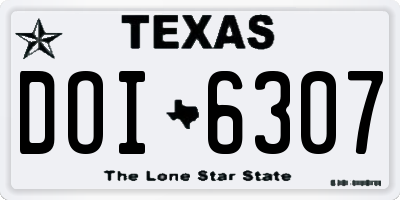 TX license plate DOI6307