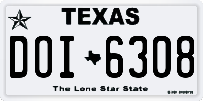 TX license plate DOI6308