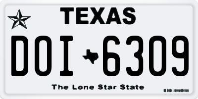 TX license plate DOI6309